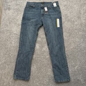Lee Jeans Mens 35x32 Blue Regular Straight Wylie 100% Cotton Denim Casual Pants